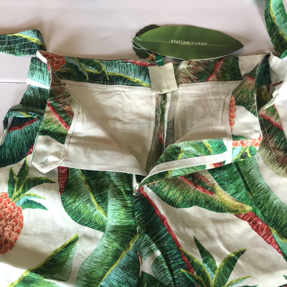 Farm Rio Forest Palm Linen Shorts sz M NWT - Picture 6 of 10